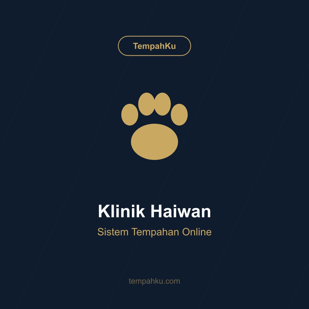 Ilustrasi Klinik Haiwan menggunakan TempahKu untuk pengurusan booking